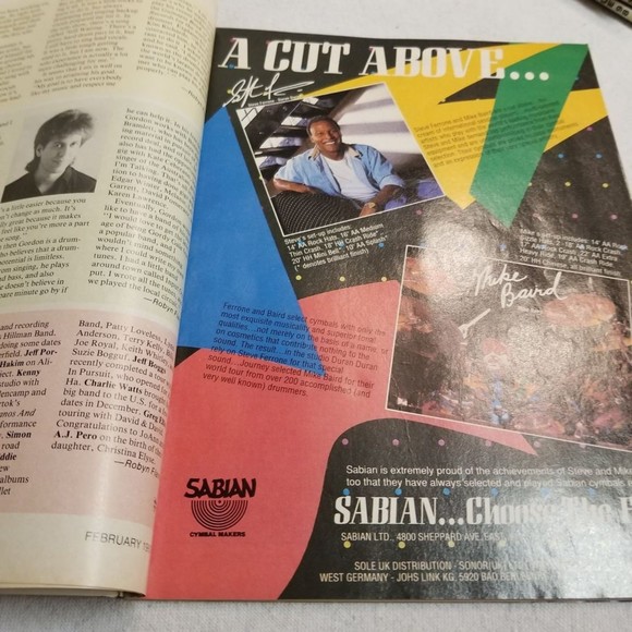 Feb. 1987 Modern Drummer mag Anton Fig Neil Peart - Picture 5 of 8